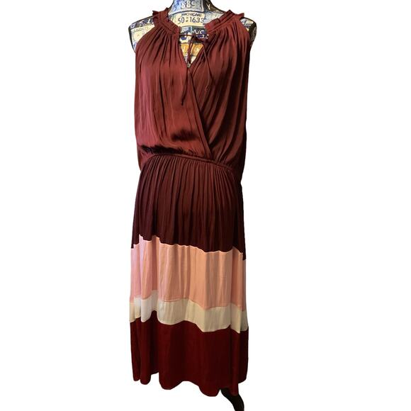 Anthropologie Current Air Cobie Colorblocked Midi Dress 2x - Picture 6 of 14